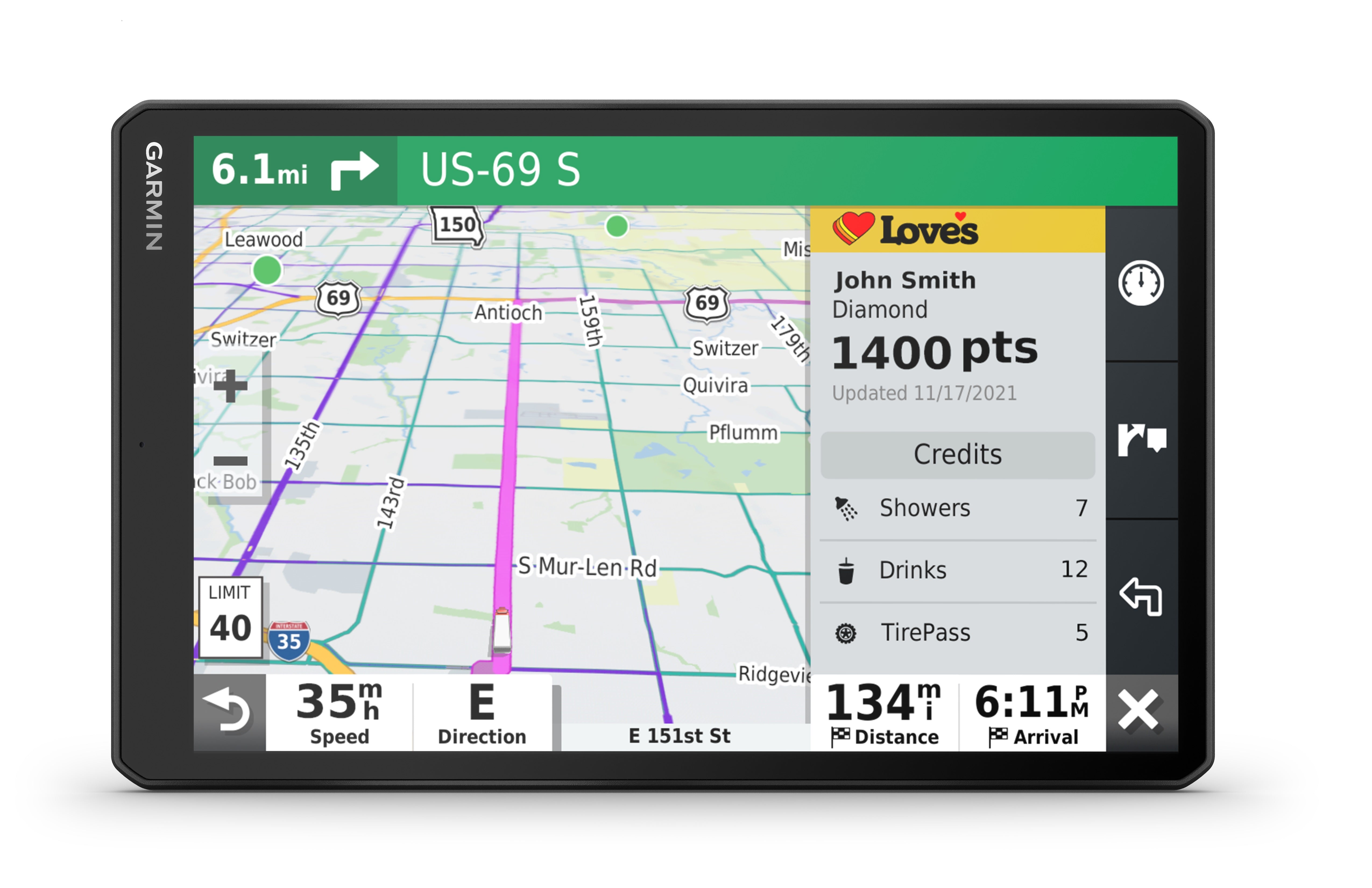 Garmin dēzl™ OTR1010, 10" GPS Truck Navigator - Black