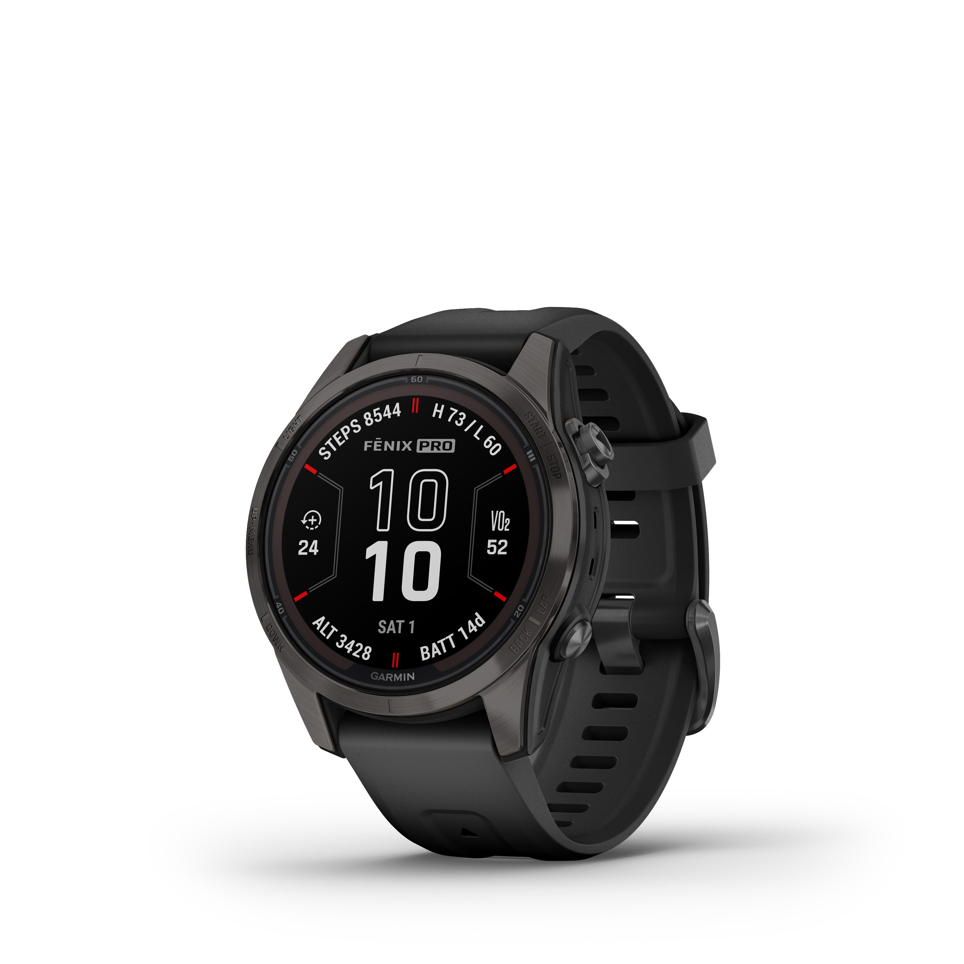 Garmin fēnix® 7S Pro Sapphire Solar Charging DLC Titanium GPS Smartwatch and Fitness Tracker - Black