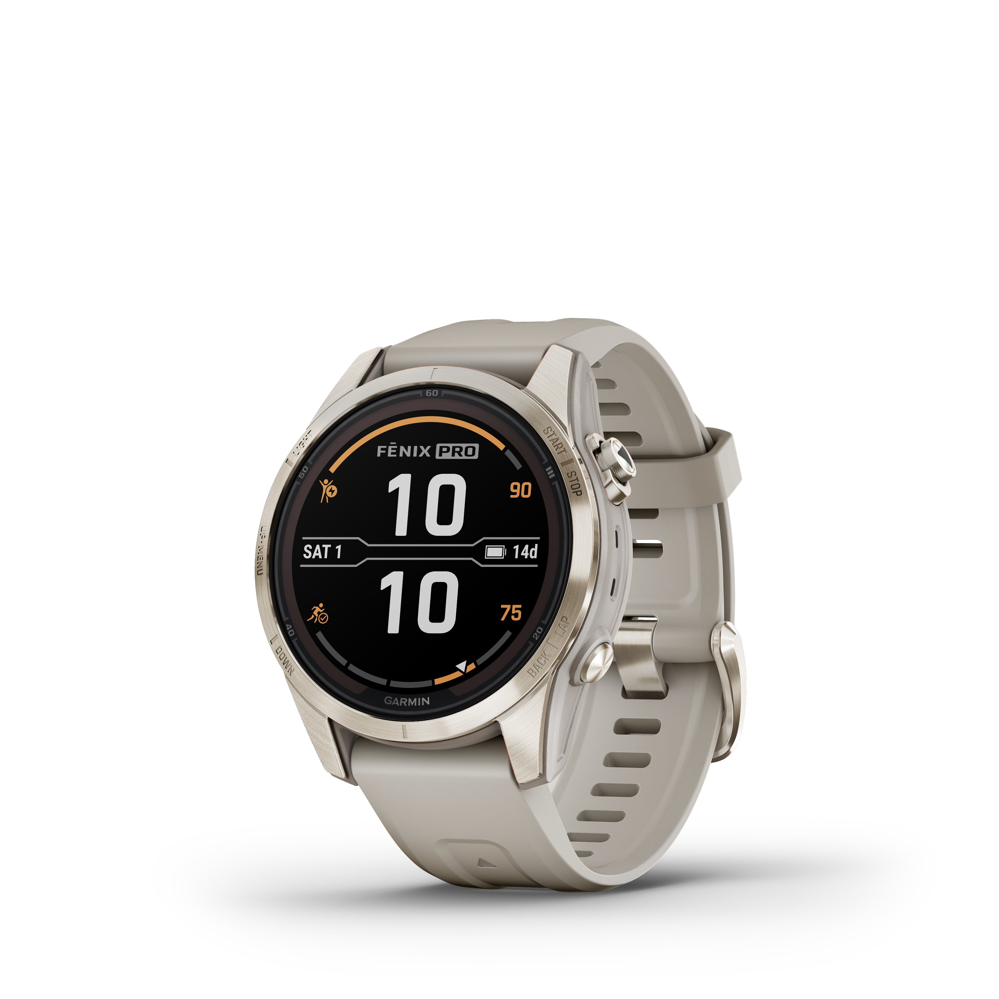 Garmin fēnix® 7S Pro Sapphire Solar Charging GPS Smartwatch and Fitness Tracker - Light Sand
