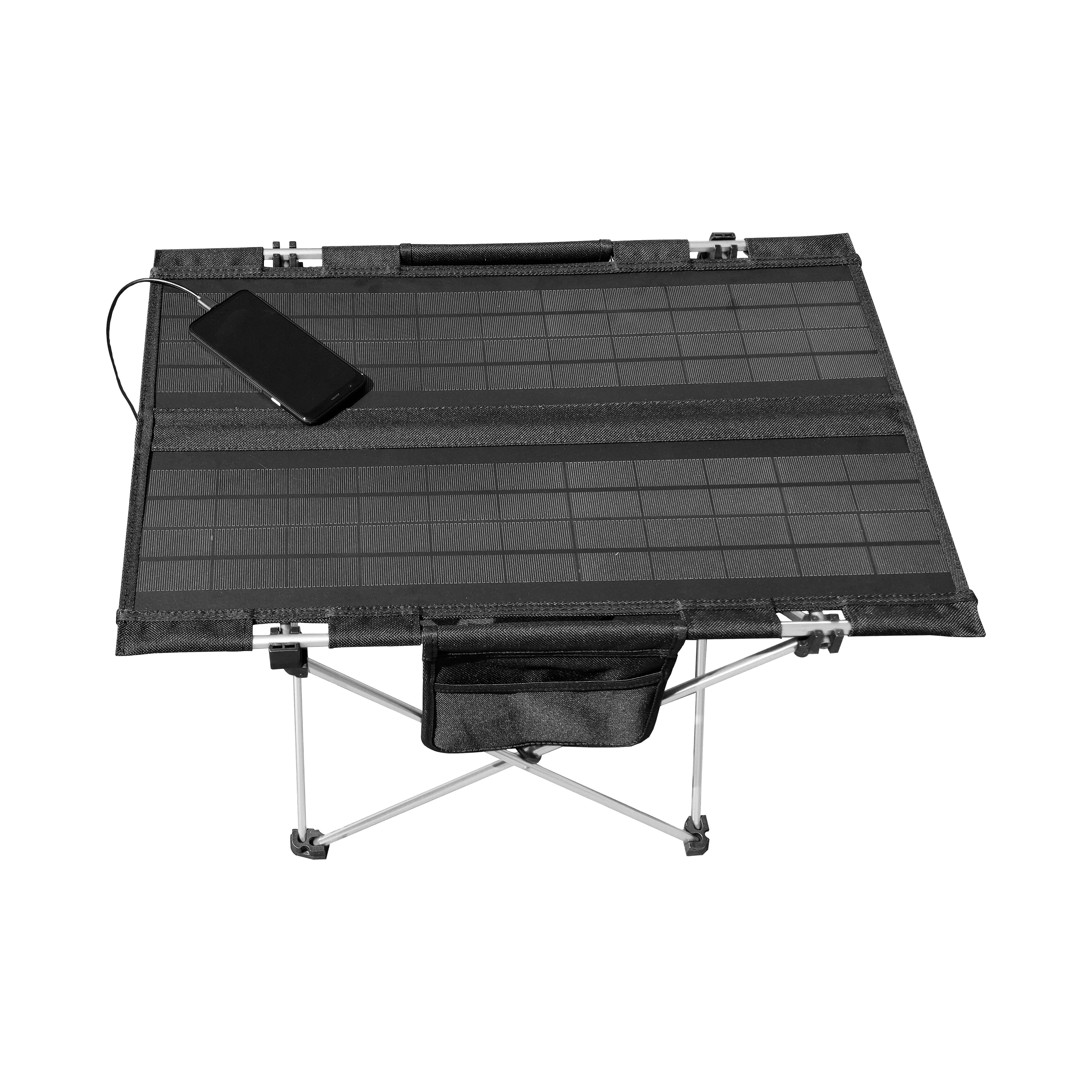 Technaxx TX-251 20-watt Foldable Solar Camping Table - Black