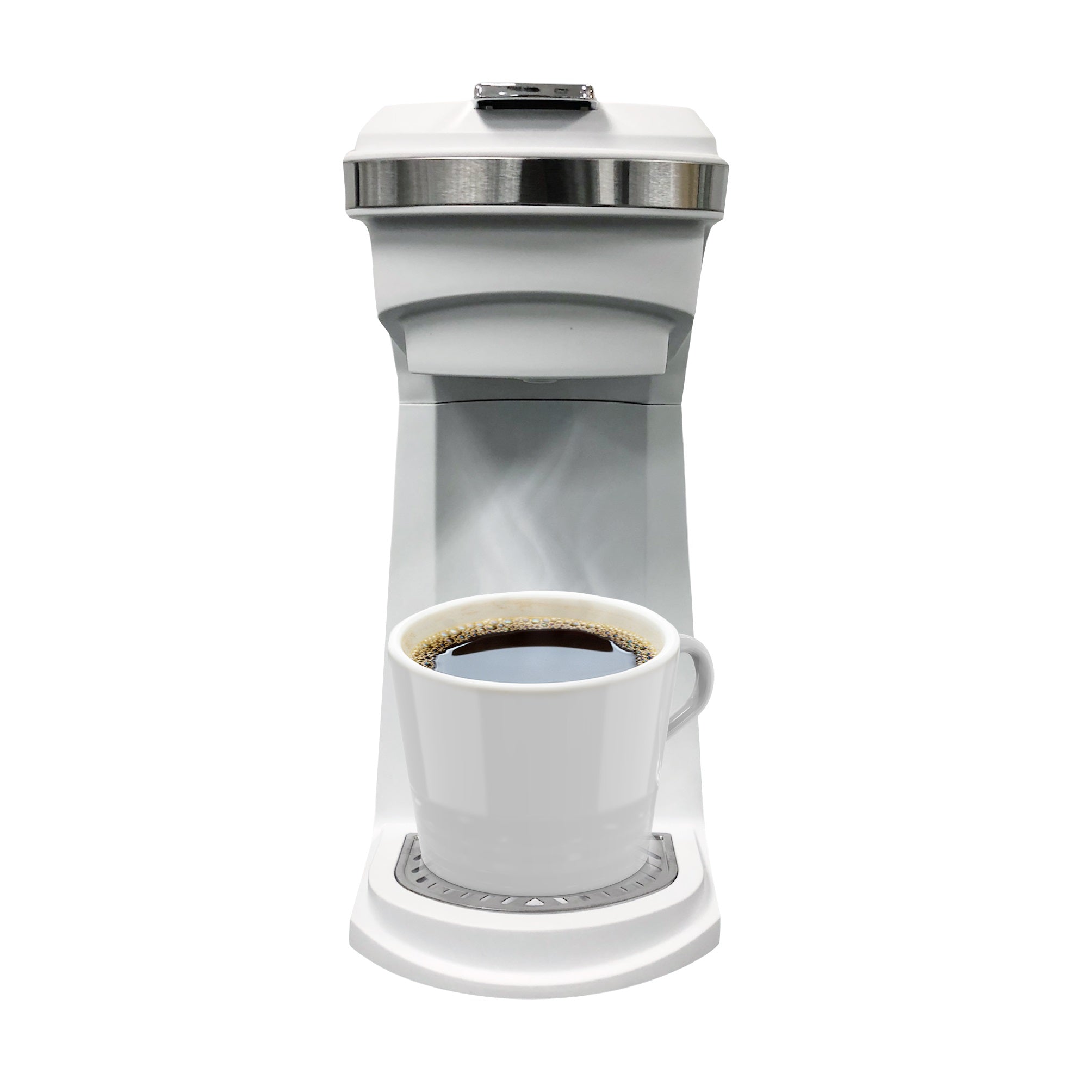 Frigidaire Stainless Steel K-Cup/Ground Coffee Compatible 2-in-1 Coffee Maker- White