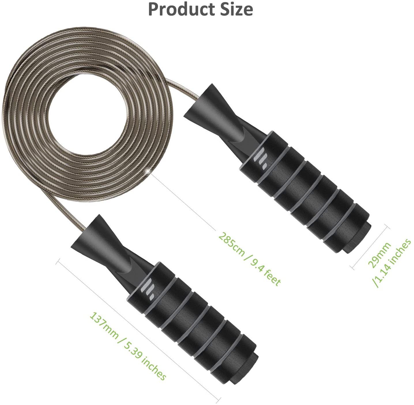 Letsfit JR01 Adjustable Jump Rope with Foam Handles