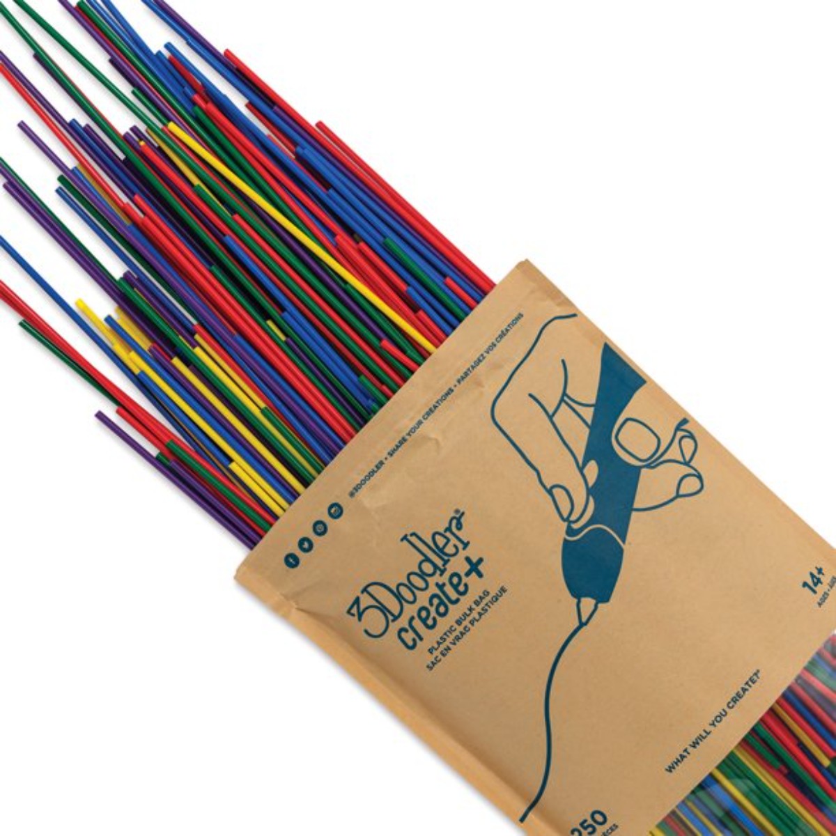 3Doodler Create PLA Plastic Refill, 250 Strand