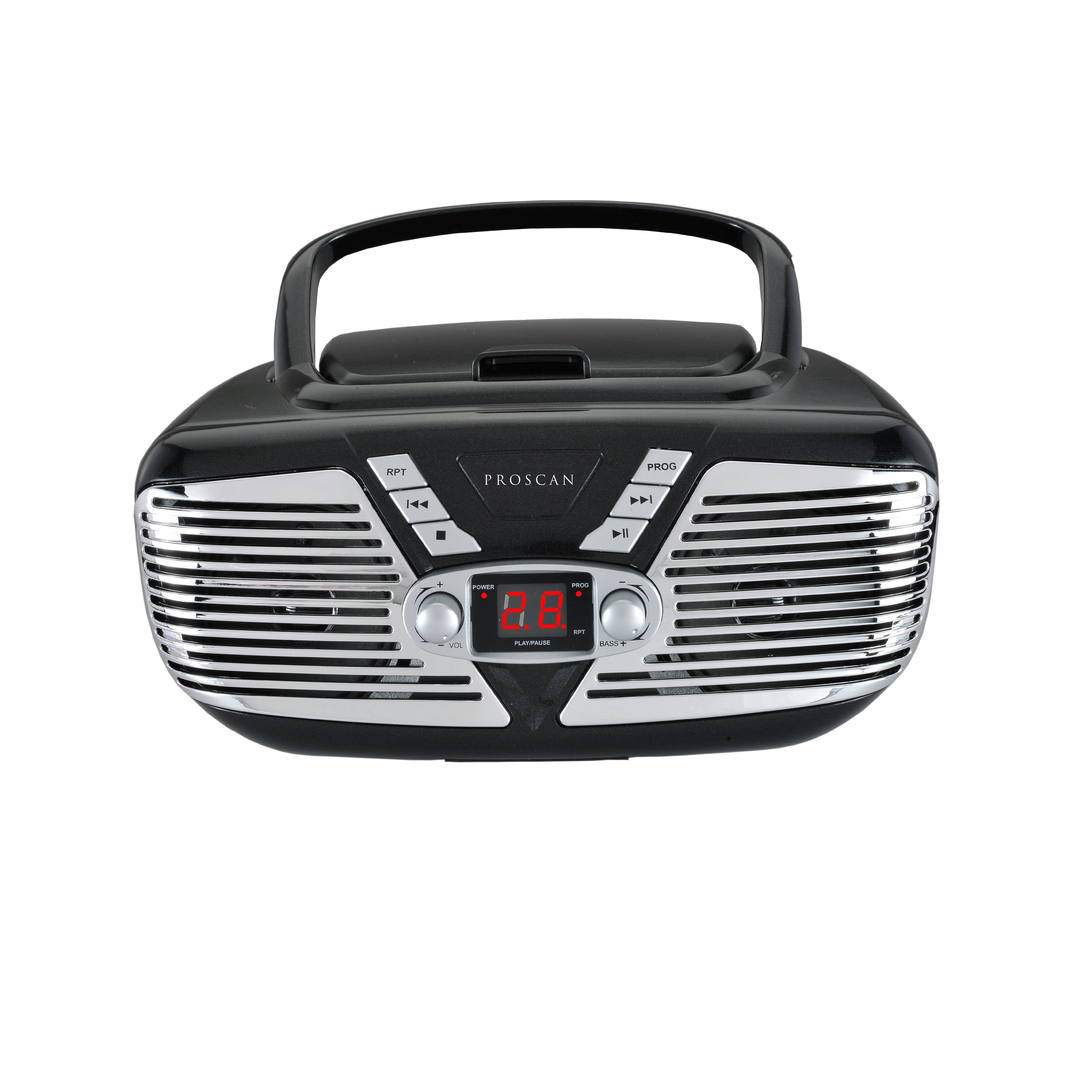 Proscan Portable Retro CD Boombox with AM/FM Radio