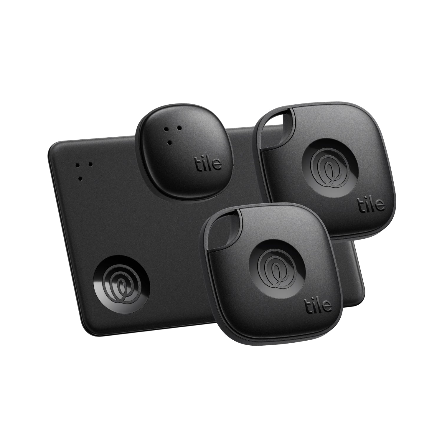 Life360 Tile Mate Essential (2024) - 4-Pack (2 Black Mates/Slim/Sticker)
