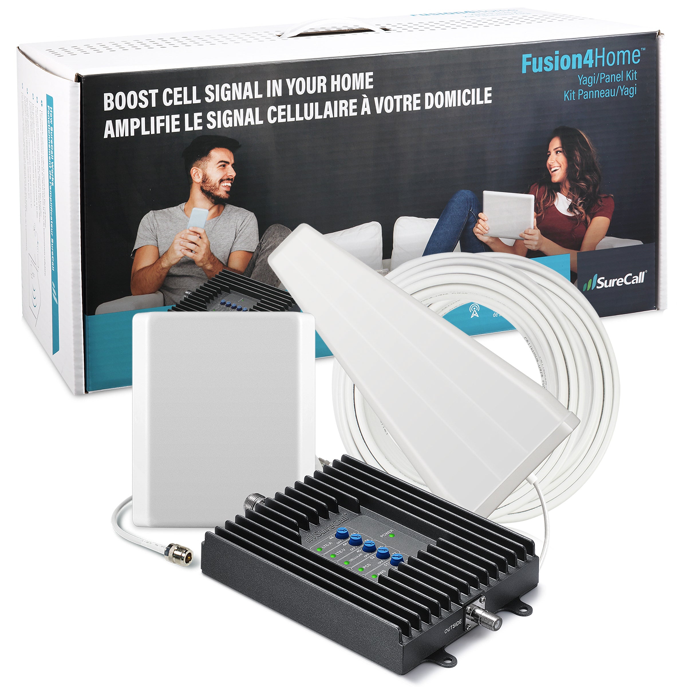 SureCall Fusion4Home 3.0 Yagi/Panel 4G Cell Phone Signal Booster Kit