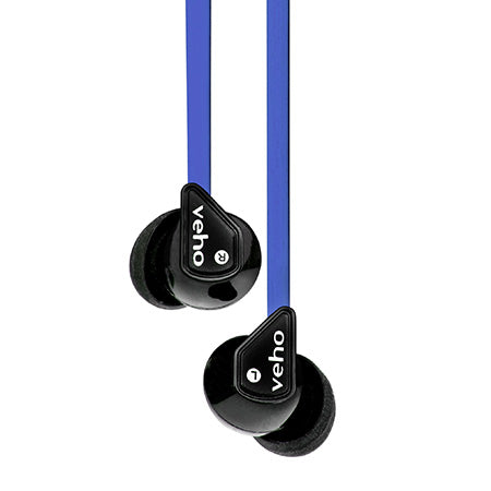 Veho Z-1 Stereo Noise Isolating Earbuds with Flat Flex Anti Tangle Cord