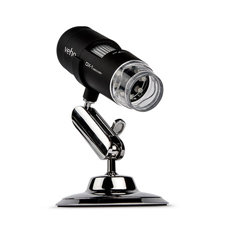 Veho DX-1 USB 2MP 200x Magnification Microscope with Alloy Cradle Stand - Black